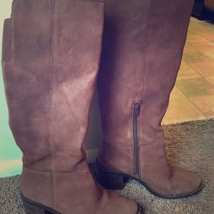 Lucky Brand tall brown wide calf boots